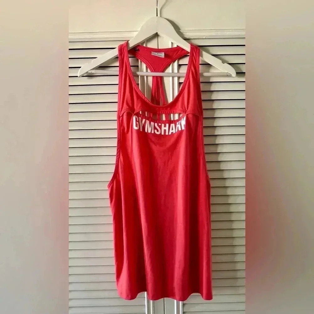 Gymshark Women’s Racer Back Tank Coral w/Vented Front SZ S